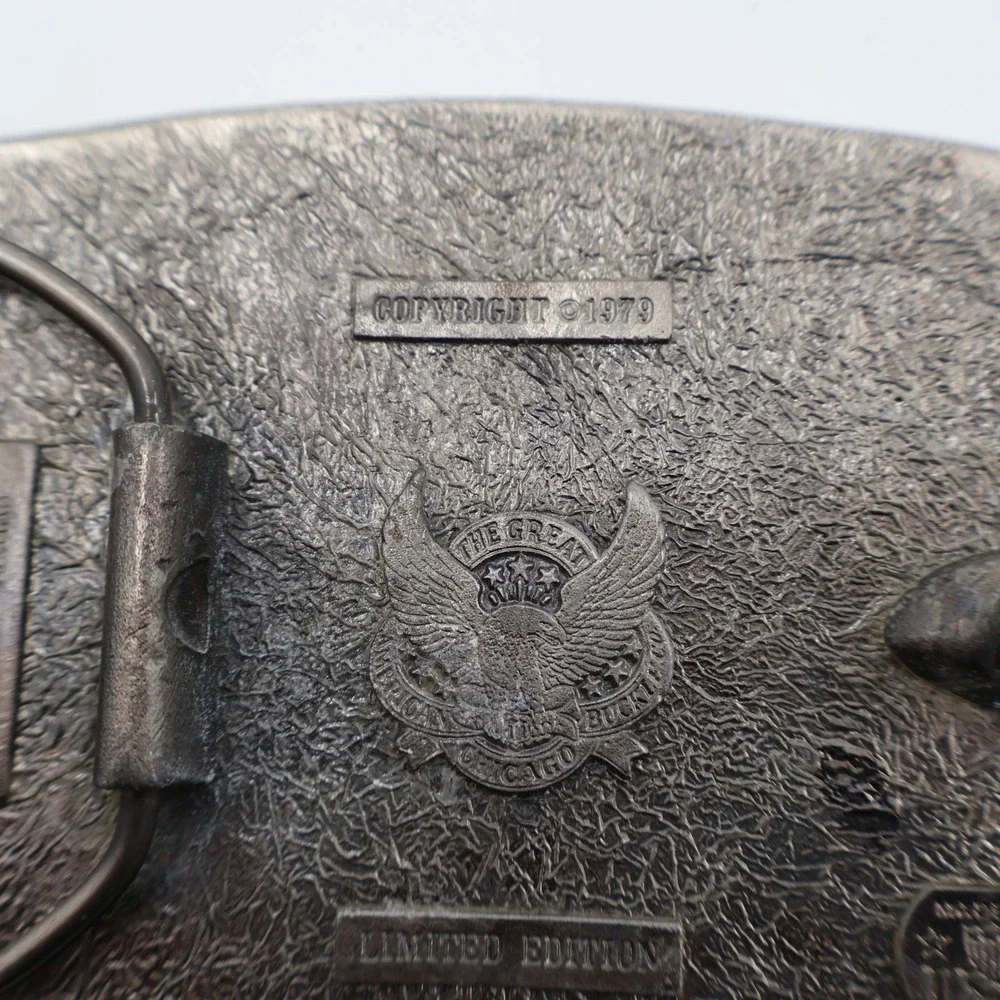 The Great American Buckle Co Pig Belt Buckle OS Blue Hogs Are Beautiful 1979